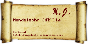 Mendelsohn Júlia névjegykártya